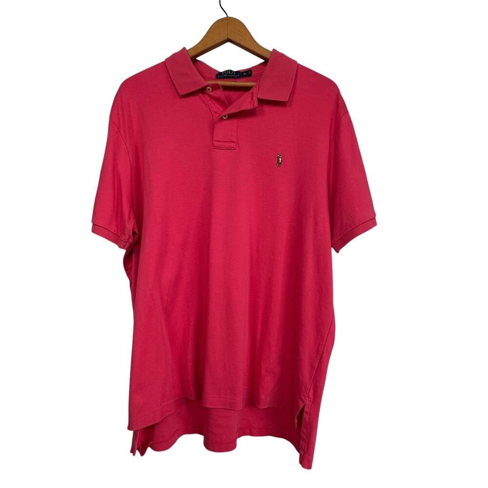 Polo Ralph Lauren Men’s Preppy Red Pima Soft Touch Cotton Polo Shirt Size XL